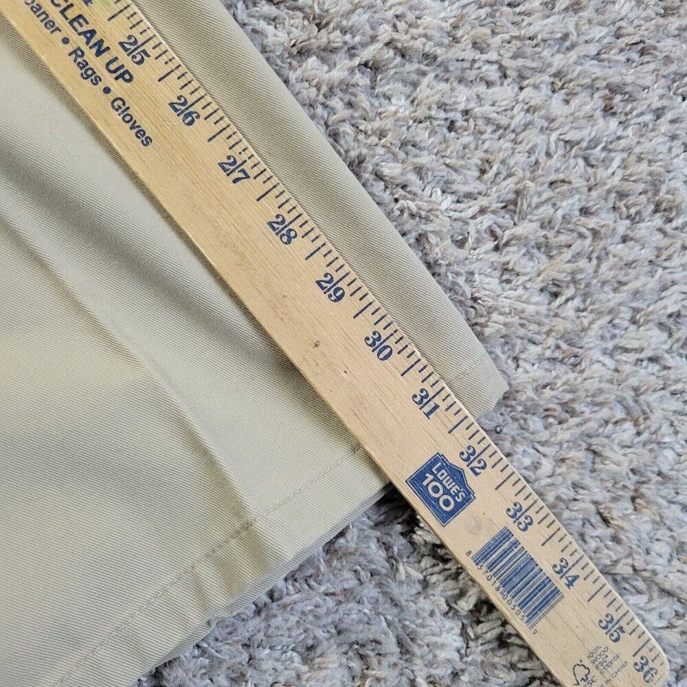 Lot St Johns Bay Pants Mens 38x32 Tan Worry Free Straight Pleated Casual Work - Picture 5 of 9